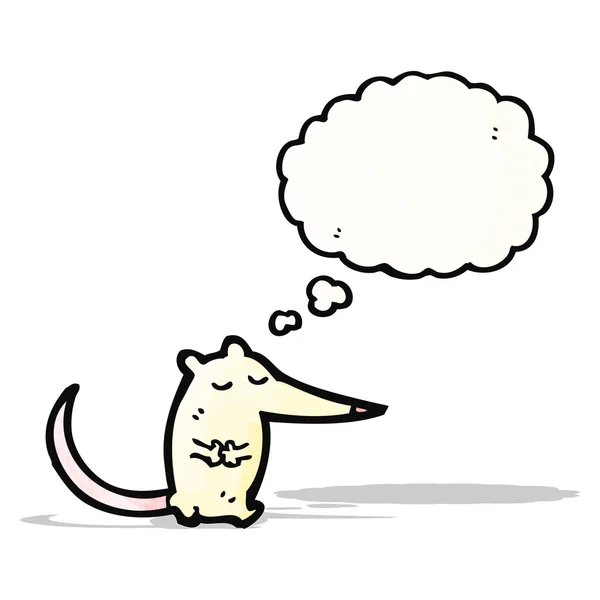 Biała kreskówka mysz z bańki myśli — Wektor stockowy