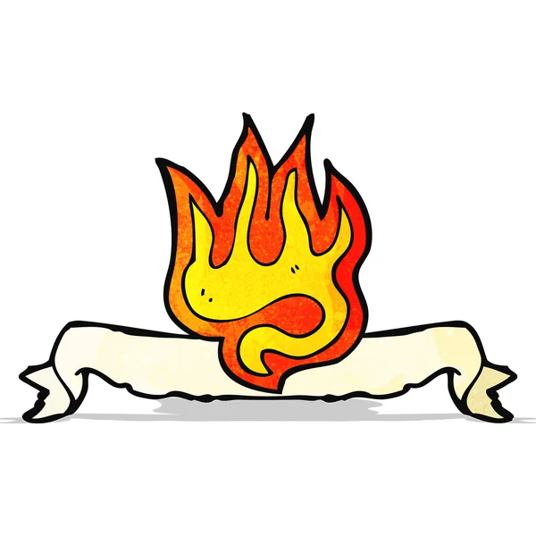 Cartoon burning scroll — Stock Vector
