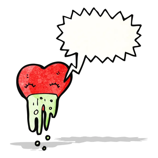 Liefde zieke hart cartoon — Stockvector