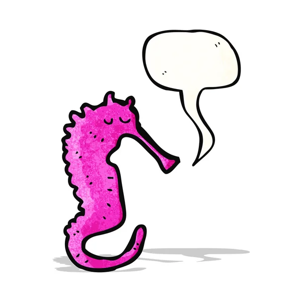 Cartoon pink sea horse — Stock Vector