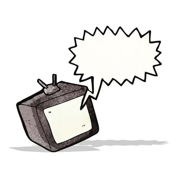 Tela de tv dos desenhos animados com bolha de fala — Vetor de Stock