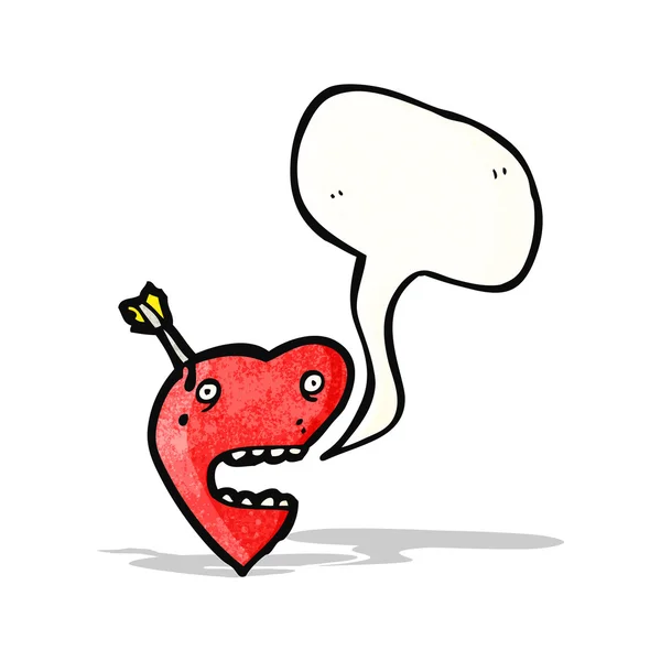 Talking love heart cartoon — Stock Vector