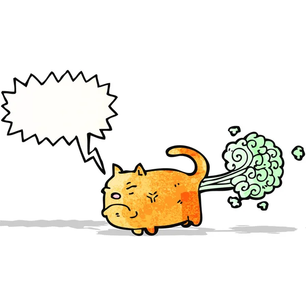 Cartoon farting cat — Stock Vector