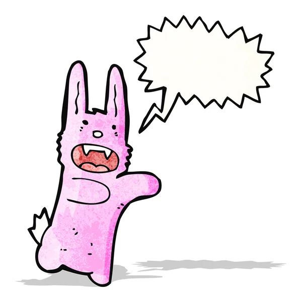 Dessin animé attaque de lapin — Image vectorielle