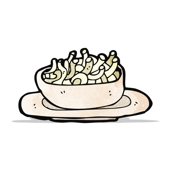 Ciotola di spaghetti cartone animato — Vettoriale Stock