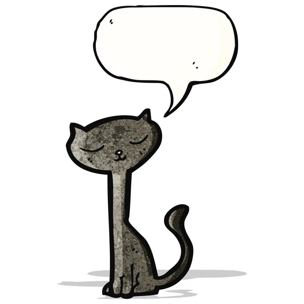 Dessin animé chat noir avec bulle de parole — Image vectorielle