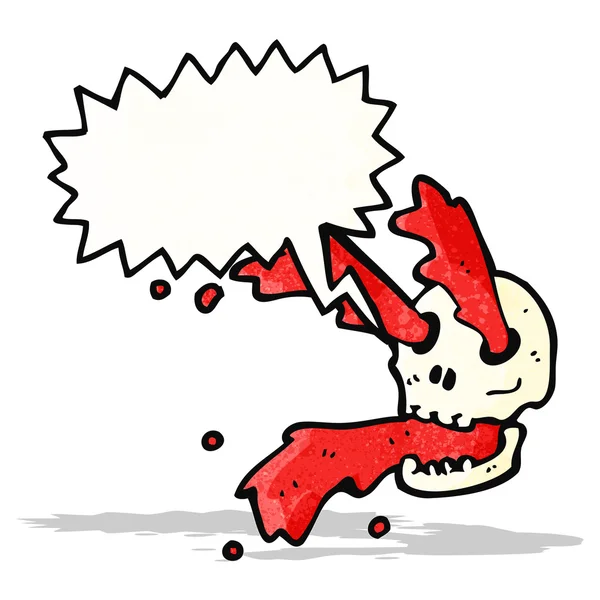 Cartoon blood spurting skull — Stock Vector