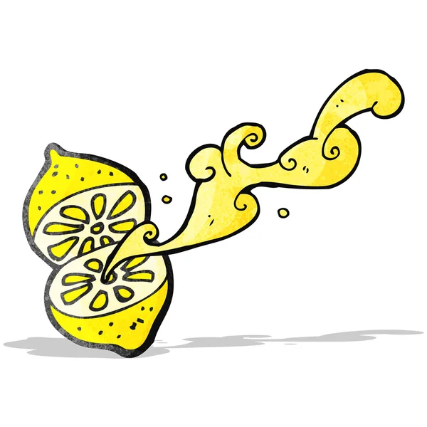 Cartoon cut lemon — Stock Vector