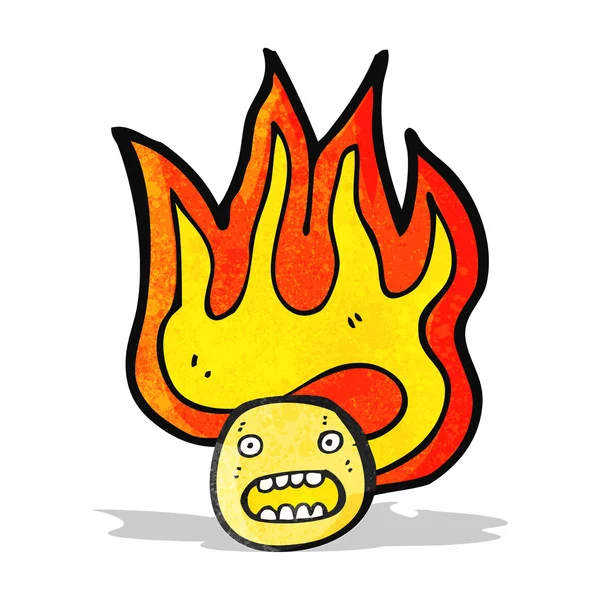 Flamme visage symbole dessin animé — Image vectorielle