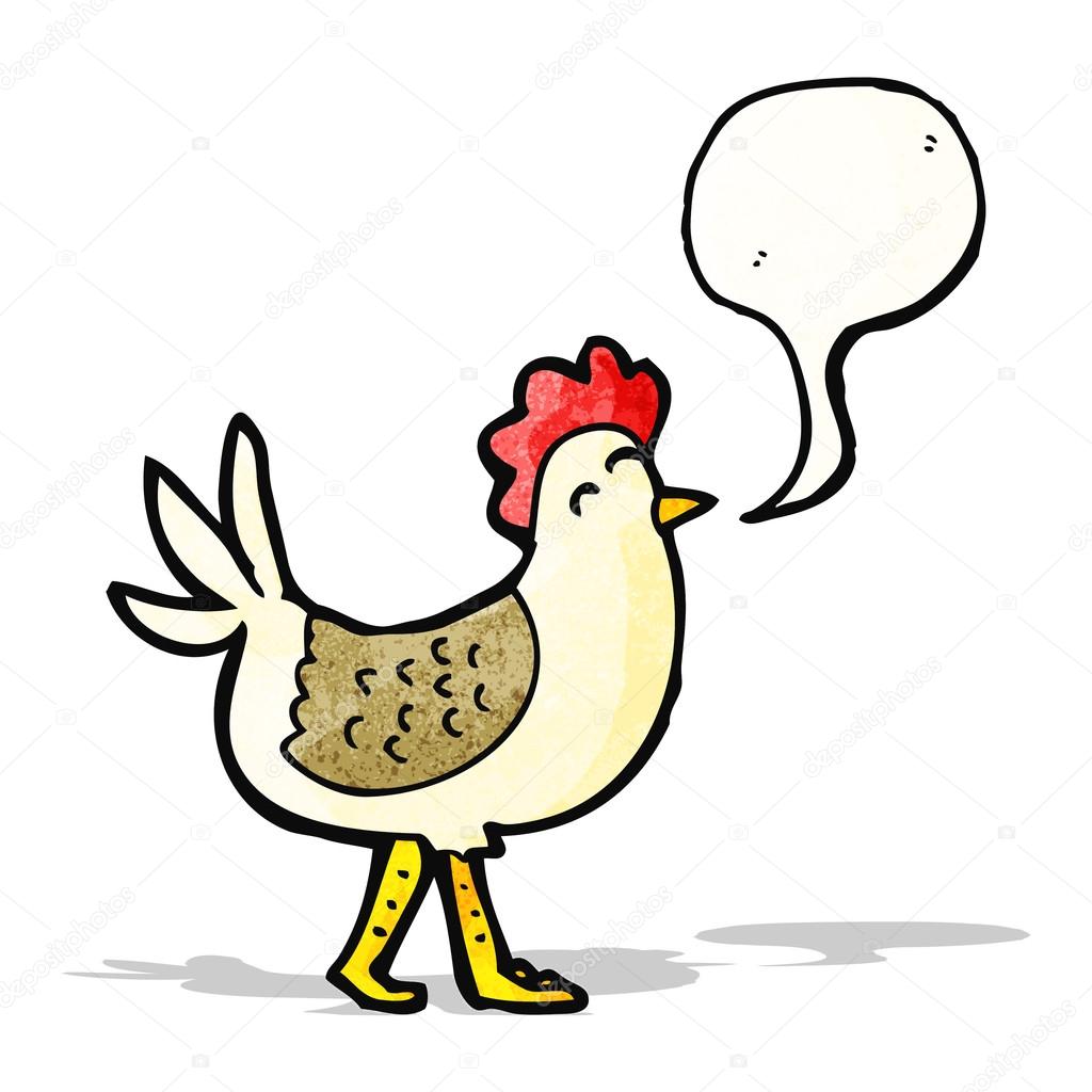 cartoon clucking hen
