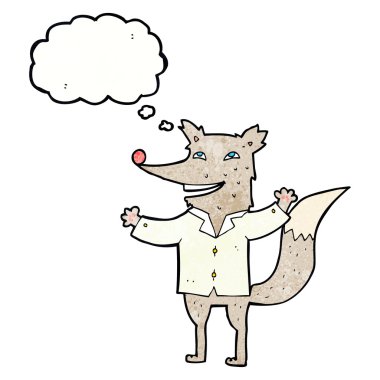 karikatür mutlu kurt giyim gömlek