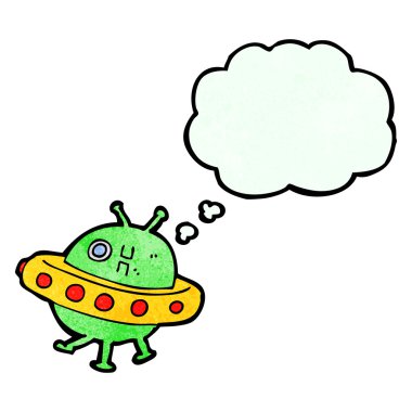 Düşünce baloncuklu çizgi film UFO