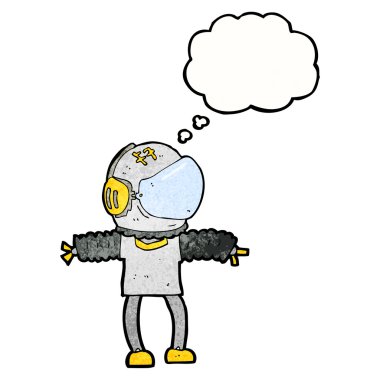 Düşünce balonu olan bir astronot.