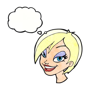 Çizgi film güzel kadın yüzü