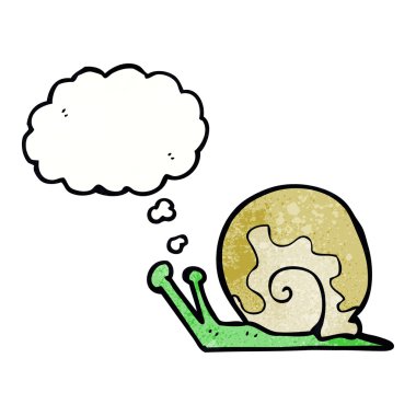 çizgi film salyangoz düşünce balonu ile