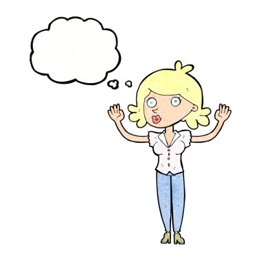 çizgi film kadın düşünce balonu ile teslim