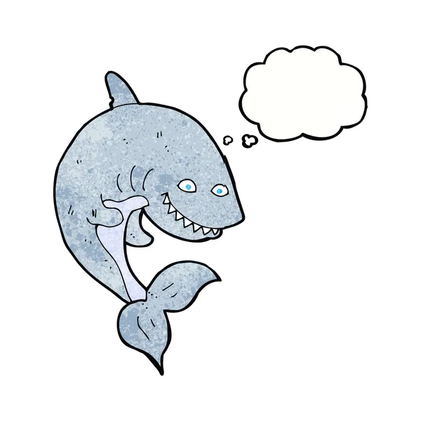 Düşünce baloncuklu çizgi film köpekbalığı — Stok Vektör