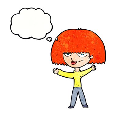 çizgi film kendini beğenmiş kadın düşünce balonu ile