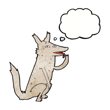 Düşünce balonu ile kurt yalama pençe