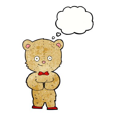 Düşünce baloncuklu oyuncak ayı.