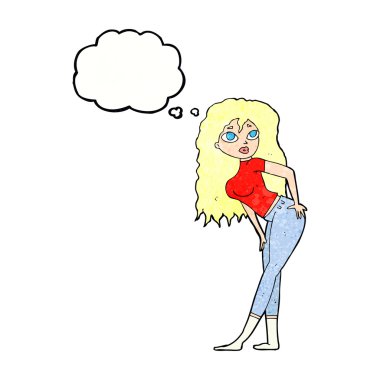 Çekici kadın düşünce balonu