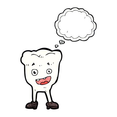 Düşünce baloncuklu çizgi film dişi