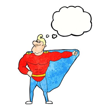 Süper kahraman ile düşünce balonu