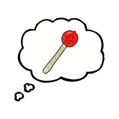 Düşünce baloncuklu çizgi film lolipopu
