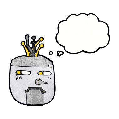 Düşünce baloncuklu robot kafası