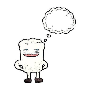 Düşünce baloncuklu çizgi film dişi