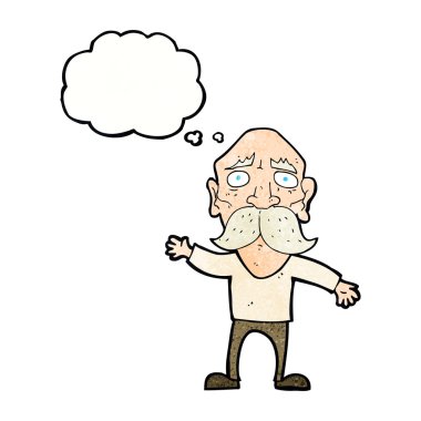 Çizgi filmdeki kel adam sinirlendi.