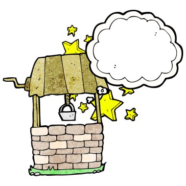 Düşünce baloncuğu ile dilek kuyusu