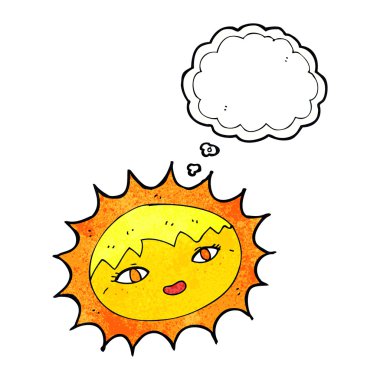 Düşünce baloncuklu güzel güneş