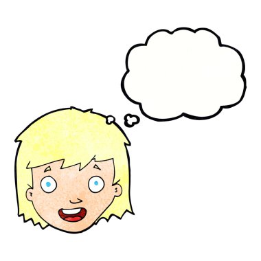 çizgi film mutlu kadın yüzü