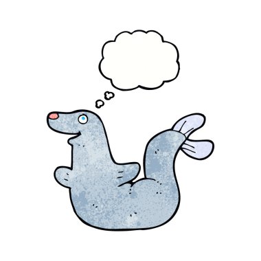 Düşünce baloncuklu çizgi film mührü