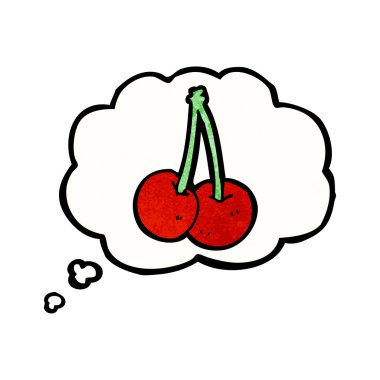 Düşünce baloncuklu kirazlar