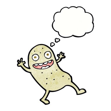 Düşünce balonlu çizgi film patatesi