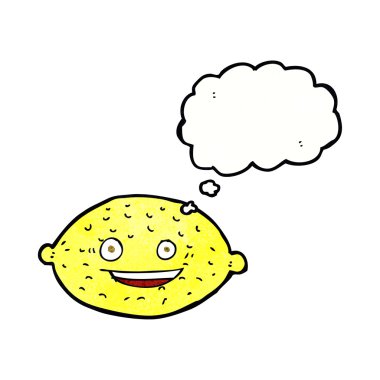 Düşünce baloncuklu limon çizgi filmi