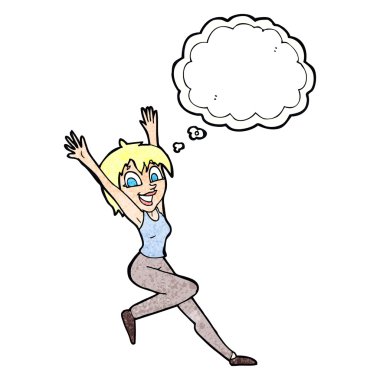 çizgi film heyecanlı kadın