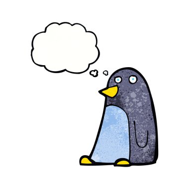 Düşünce baloncuklu penguen çizgi filmi