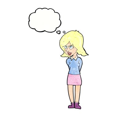 çizgi film kadın düşünce balonu ile rahatsız