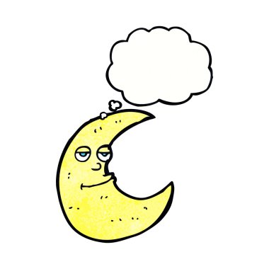 Düşünce baloncuklu mutlu çizgi film ayı