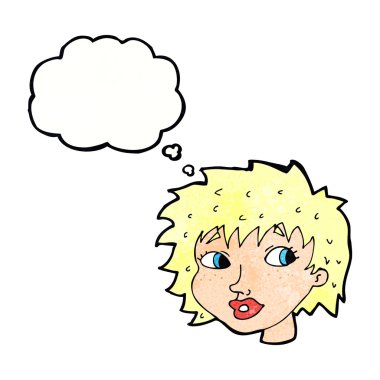 Karikatür, düşünce balonlu kadını şaşırttı.