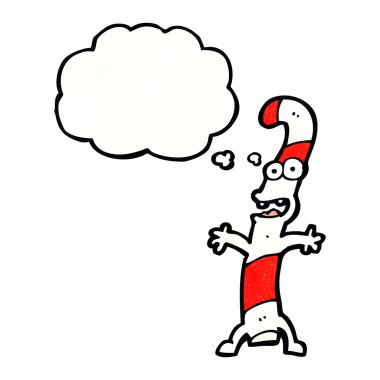 Düşünce baloncuklu şeker kamışı