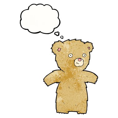 Düşünce baloncuklu oyuncak ayı.