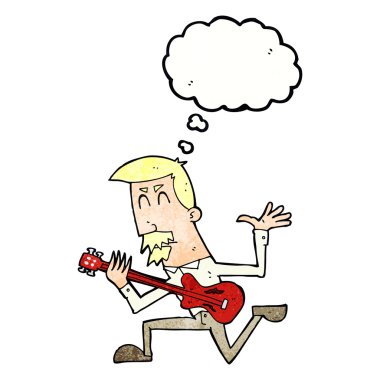 Elektro gitar çalan çizgi film adamı.