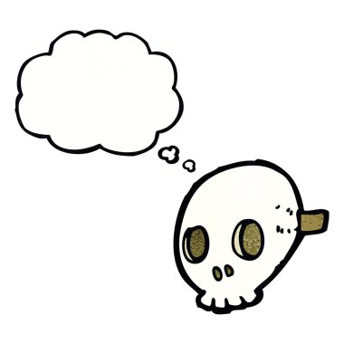 Düşünce baloncuklu kafatası maskesi