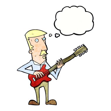 Elektro gitar çalan çizgi film adamı.