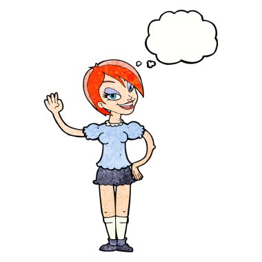 kabarcık karikatür sallayarak kadınla sanıyordum