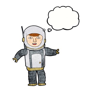 Düşünce balonu olan bir astronot.